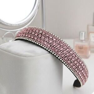 Rhinestone Headband Sparkly Crystal Hair Band Wedding Bridal Barbiecore Glam